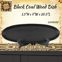 Black Oval Wood Dish 20.5"L