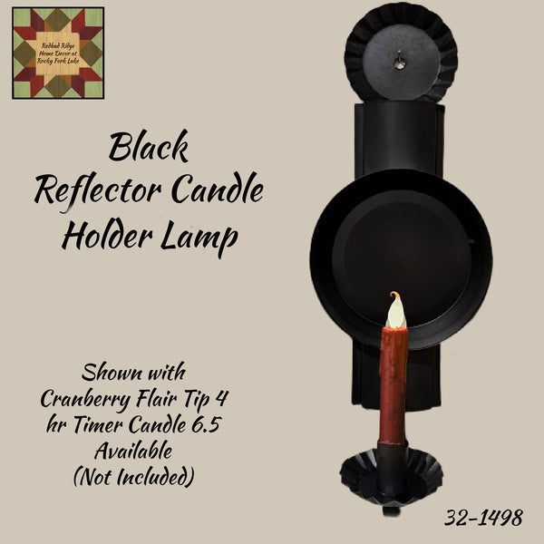 Reflector Black Vintage Wall Sconce 18"H