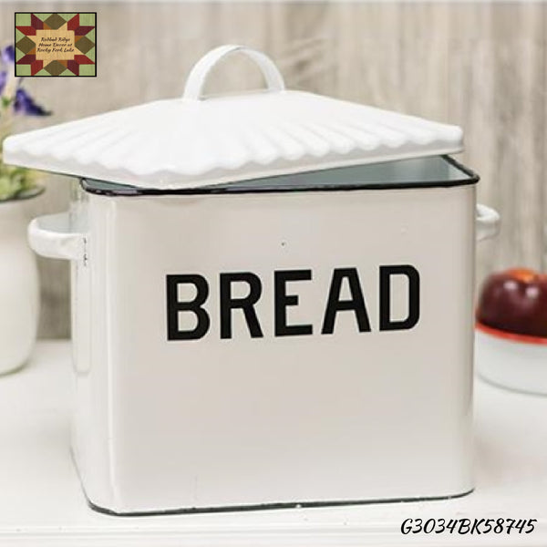 Black Rim Enamel Bread Box