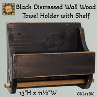 Black Distressed Wall Towel Holder