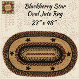 Blackberry Star Oval Jute Rugs Assorted Sizes