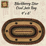 Blackberry Star Jute Oval Rugs Assorted Sizes