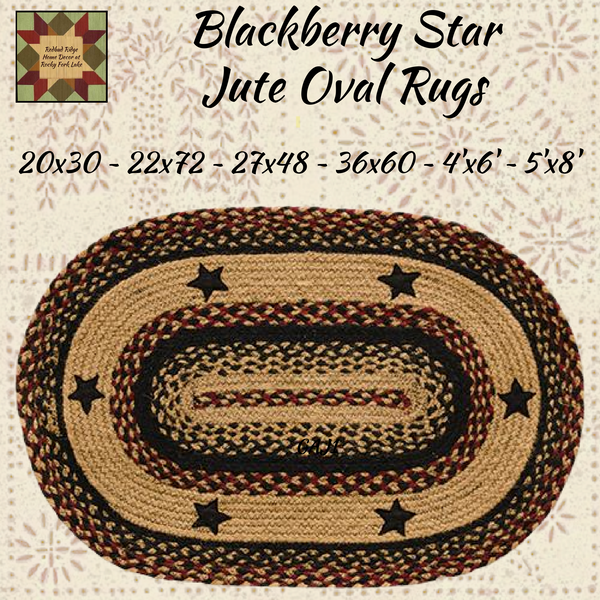 Blackberry Star Jute Oval Rugs Assorted Sizes