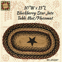 Blackberry Star Jute Table Toppers & Chair Pads