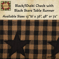 Black & Khaki with Black Stars Runner 3 Sizes