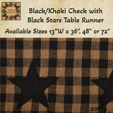 Black & Khaki with Black Stars Runner 3 Sizes
