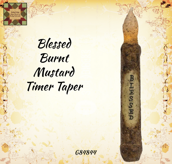 Blessed Burnt Mustard 6"H LED Timer Taper