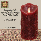 Burgundy Realistic Moving Motion Flame Pillar Candle