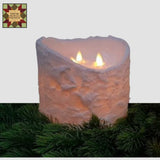 Bumpy White Realistic Moving Flame Pillar Candle Various Sizes