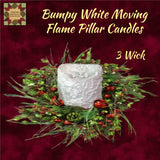 Bumpy White Realistic Moving Flame Pillar Candle Various Sizes