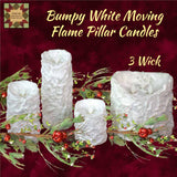 Bumpy White Realistic Moving Flame Pillar Candle Various Sizes