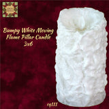 Bumpy White Realistic Moving Flame Pillar Candle Various Sizes