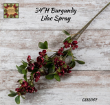 Burgundy Lilac Spray 34"H