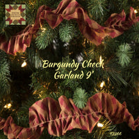 Garland 9' Fabric Burgundy Check