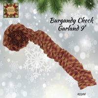 Garland 9' Fabric Burgundy Check