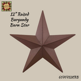 Burgundy 3 Dimensional Barn Star 12", 18" 24"