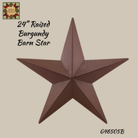 Burgundy 3 Dimensional Barn Star 12", 18" 24"