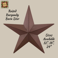 Burgundy 3 Dimensional Barn Star 12", 18" 24"