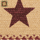 Burgundy Red Primitive Jute Oval or Half Rug with Stencil Stars