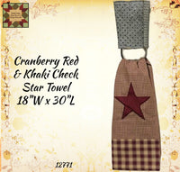 Star Cranberry Red/Khaki Check Towel