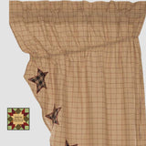 Bingham Applique Star Prairie Curtains 63"L