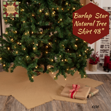 Burlap Natural Star Tree Skirt 48"