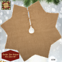 Burlap Natural Star Tree Skirt 48"