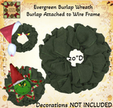 Burlap Wreath 15" & 20"D Assorted Colors