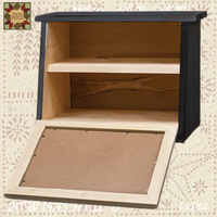 Wood Black Bread Box with Burnished Punch Tin Star