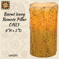 6" Burnt Ivory Remote Remote Pillar Candle with/without Remote