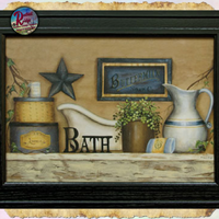 Vintage Buttermilk Bath Framed Picture