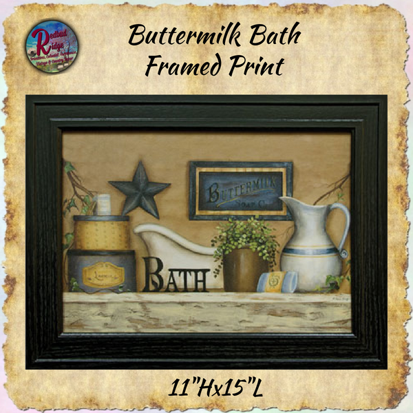 Vintage Buttermilk Bath Framed Picture