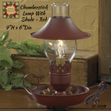 Chamberstick Electric Lantern with Shade, including Glass Chimney