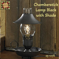 Chamberstick Electric Lantern with Shade, including Glass Chimney