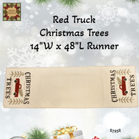 Red Truck Christmas Trees Runner 48"L