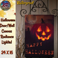 Halloween Door Canvas Radiance Lighted Wall Art WATERPROOF