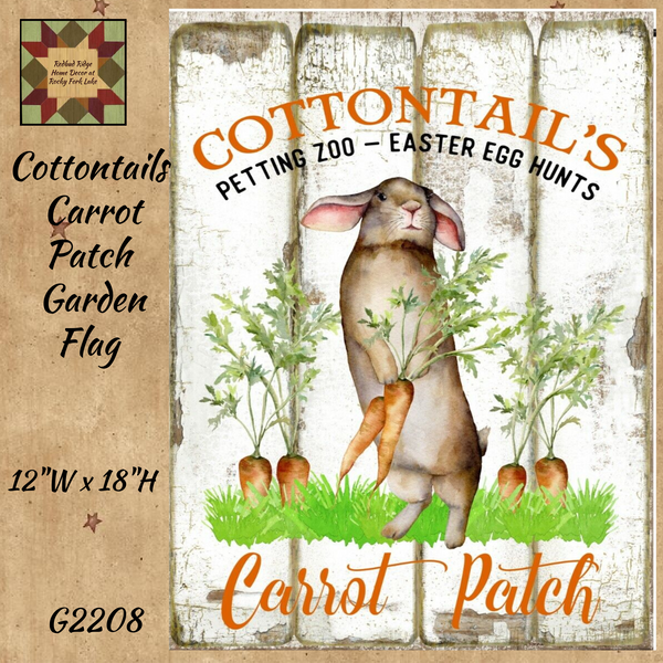 Cottontails Carrot Farms Garden Flag
