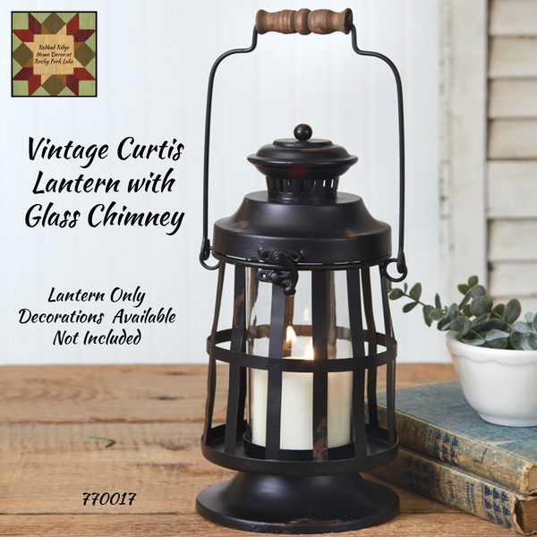 Curtis Lantern with Glass Chimney 11.5"H