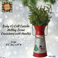Christmas Holiday Scene Metal Container 2 Sizes