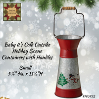 Christmas Holiday Scene Metal Container 2 Sizes