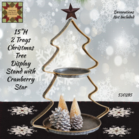 Christmas Tree 2 Tier Display Stand 15"H with Star