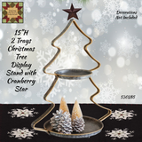 Christmas Tree 2 Tier Display Stand 15"H with Star