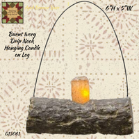 Burnt Ivory Drip Hanging Nook Candle on Log