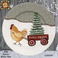 Christmas Farm Animal Winter Plate Sheep, Pig or Rooster