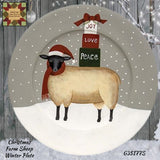 Christmas Farm Animal Winter Plate Sheep, Pig or Rooster