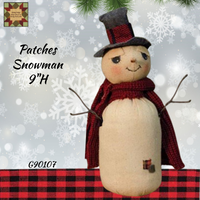 Christmas Patches Primitive Snowman 9"H
