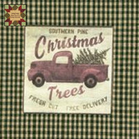 Christmas Red Truck Southern Pine Christmas Trees Towel