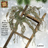 Weeping Cedar Wreath Icy 18" Long