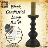 Black Candlestick Lamp 8.5"H