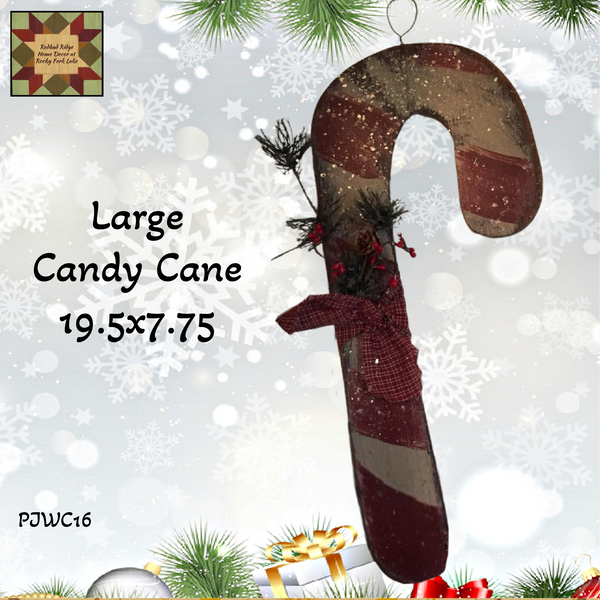 Candy Cane Large Wood Sign 19.75"L